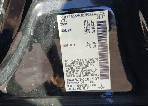 2017 Nissan Altima 2.5 Sv из США, поврежденный, VIN 1N4AL3AP3HC181507